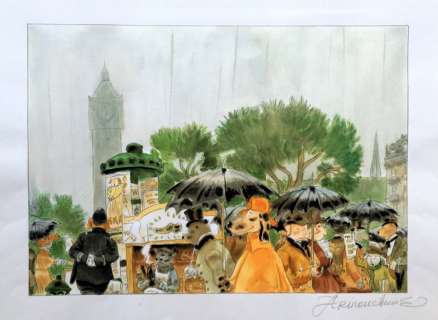 Arinouchkine, Andreï - 1 Original colour drawing - La ville où vit Sherlock Holmes | Catawiki