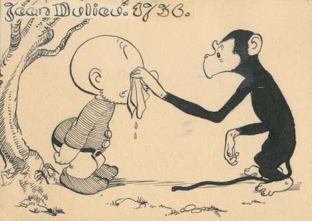 Dulieu, Jean - 1 Original drawing - Paulus de Boskabouter - Paulus huilt en wordt getroost - jaren 1950 | Catawiki