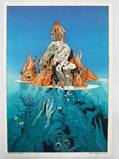 Bruno Marchand - 1 Original colour drawing - Hellboy Mike Mignola - Hommage à Mignola - 2015