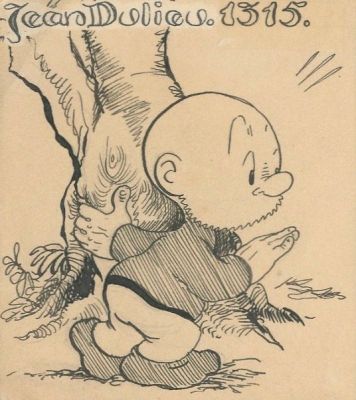 Dulieu, Jean - 1 Original drawing - Paulus de Boskabouter - "Paulus achter een boom" - gesigneerd (jaren 1950) | Catawiki
