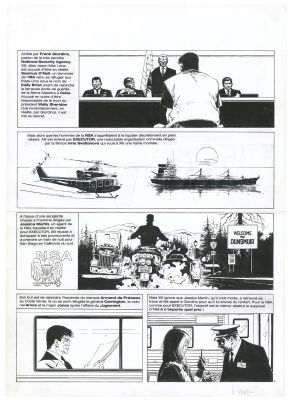 William Vance | XIII - Secret défense (T.14) - Planche originale n° 1. Les phylactères et les décors en case 2 sont des reproductions apposées sur… | Daniel Maghen