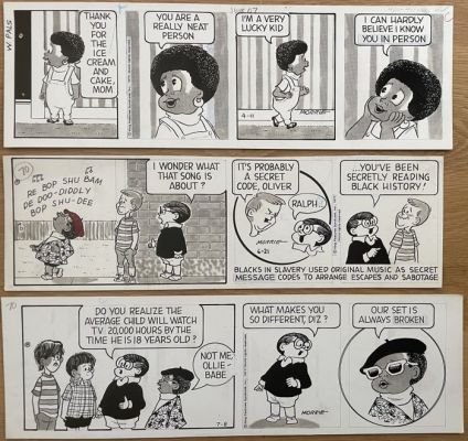 Morrie Turner - 3 Art de bande dessinée original - Wee Pals - 1977 | Catawiki