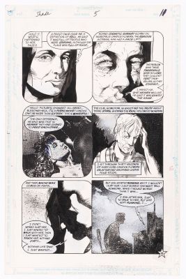 Lot 8 - CHRIS BACHALO SHADE, THE CHANGING MAN VOL. 2 #5 COMIC BOOK PAGE ORIGINAL ART. | Hake’s