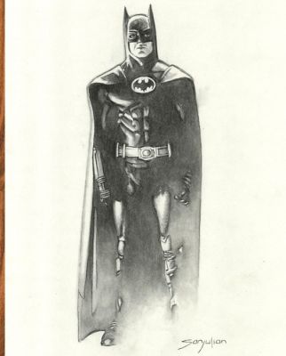 Sanjulian, Manuel - Batman (Hommage au charbon de bois) - Hand Signed Original Drawing | Catawiki