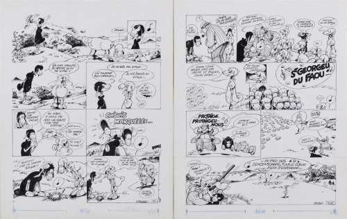 F’MURRR. Ne figurant pas dans l’album Alp 2. Pl. 34A et 34B . Encre. 41x | Aponem