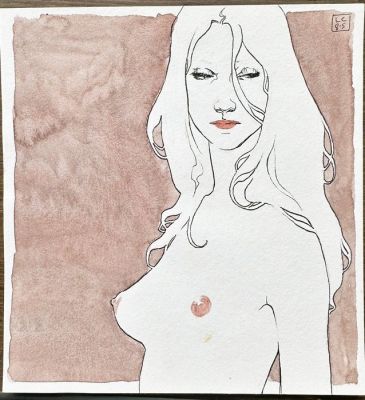 Luigi Critone - 1 Original drawing - Critone - Female nude
