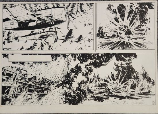 Vance, William - 1 Demi planche originale - Bob Morane T18 - Les Contrebandiers de l’atome - 1975 | Catawiki