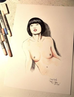 Vanello, Sergio - 1 Original colour drawing - hommage à Crepax - hommage à Valentina de Guido Crepax - 2020 | Catawiki