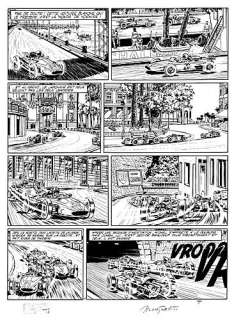 L‘Honneur Du Samouraï Encre de Chine Pour La Planche 41 de L‘Album Â«Â L‘Honneur Du SamouraïÂ Â», 10Ème Album de Michel Vaillant, Publ...