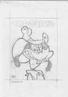 Bozzetto originale Marco Gervasio Copertina Topolino n . 2712 | Venere Comic Art