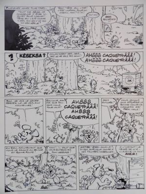 Walli - 1 Original page - Chlorophylle T14 - p.10 - Le Combat des mages - FR + NL tekst - 1988