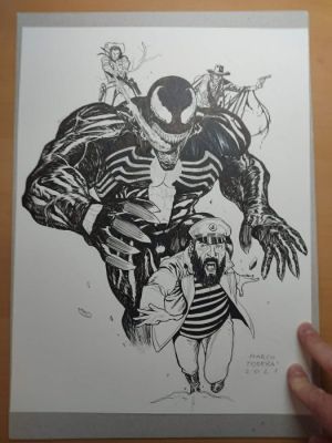 Marco Foderà - 1 Original drawing - Venom vs Tex Willer - 2021 | Catawiki