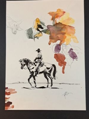 Carnevale, Massimo - 1 Original colour drawing - Tex, Legioanri e un paesaggio | Catawiki