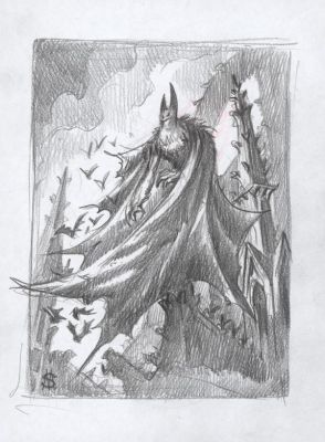 Stan Manoukian | Crayonné original, hommage à Batman | Daniel Maghen