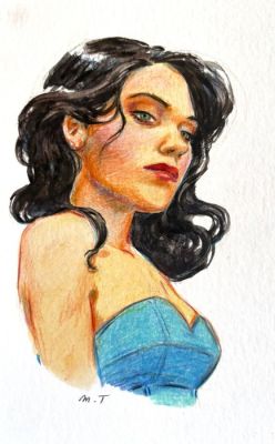 Terray, Marie - 1 Original colour drawing - Portrait de Femme | Catawiki