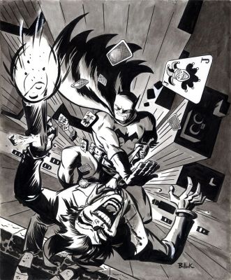Bullock, Dave - Batman vs Joker 2010 Illustration! | Comic Book Art Gallery