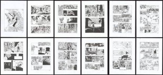 Stéphane Gess | Ensemble de 12 planches originales vendues en lot - Un destin de trouveur : un récit des contes de la Pieuvre | Daniel Maghen