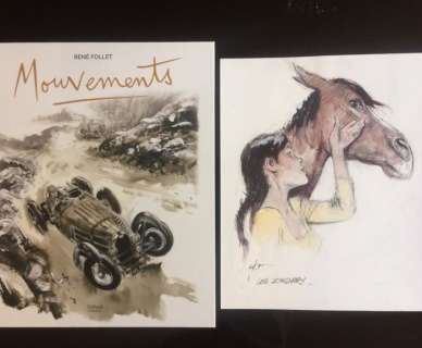 Follet, René | Original drawing  - Zingari + Mouvements + bookplate  - hc  - 1st printing (2016) | Catawiki