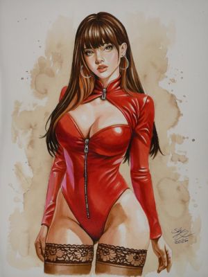 Sly - Peinture à l’aquarelle - Cosplay Art - Crimson Temptation - 2026 | Catawiki