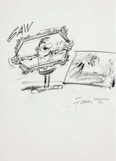 Franquin | Illustration à la mine de plomb représentant un… | Millon