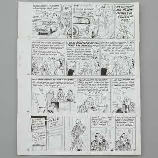 Jozef Van Hove (Pom) (1919-2014) | De Dubbel-koolzure Soda-bom. Originele tekenplaat van de 11de pagina uit het verhaal. Totaal van 4... | Bernaerts