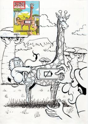 Fabrice Erre | Dessin original couverture du magazine Fluide glac... | Les dessinateurs