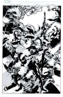 Carlos Magno - Marvel Zombies: Black, White & Blood #1 Cover (Zombie Spider-Man, Venom, Wolverine, Captain America, Cyclops, Punisher, Deathlok)