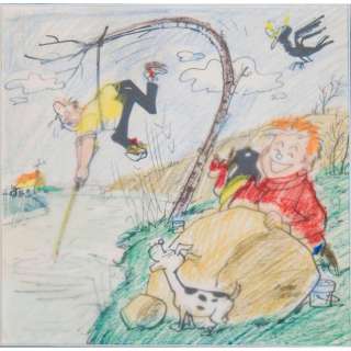 Pierre Lacroix (1912-1994) - Lot 104 - Bibi Fricotin à la pêche