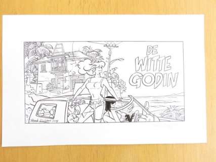 Kuijpers, Henk | Originele tekening   - Vignet "Witte Godin" voor artikel-kop op Frankasite  - (2009) | Catawiki