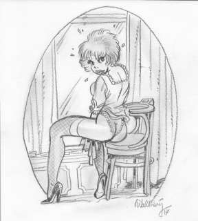 Walthéry, François | original drawing in soft pencil  - Natacha hôtesse de l’air  - (2017) | Catawiki