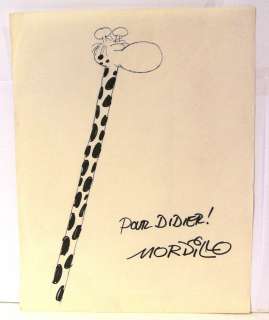 Mordillo - Dessin Dessin dédicace   sur papier au feutre et encre  noir signé. 27 x [...] | Arthema Auction