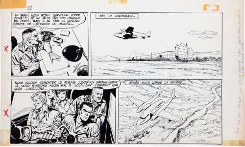 Forton | Bob Morane, demi planche n°52 à l’encre de… | Millon