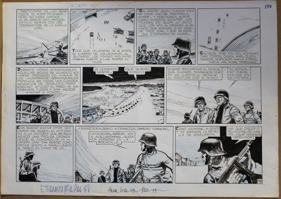 Oesterheld-Solano Lopez | Tavola originale per L’Eternauta, 1958. Cm. 52 x 36. Pag. 174 | Art e Fumetto