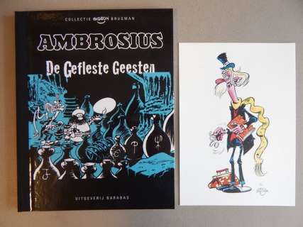 Brugman, Gideon | Originele pagina (p.37)  - Ambrosius  - De Gefleste Geesten + Luxe album & Ex-libris  - hc met linnen rug  - (1969/2017) | Catawiki