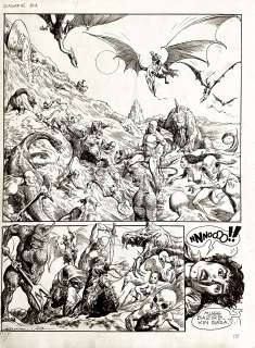 GUIDO BUZZELLI - Original page for Zasafir. Cm. 31x41,5. Ink. Coloured on the back. Signed. Mint. Code 1182.