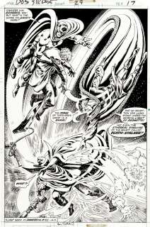 Ernie Chan Tom Sutton - Doctor Strange #29 P 17 Full Splash Better Than the Cover! (Great Battle with Dr. Strange & Darkhawk Battling Death-Stalker!) 1978