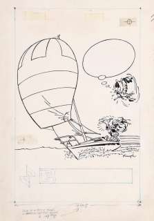 Franquin | Gaston Lagaffe, illustration à l’encre de Chine… | AZ auction
