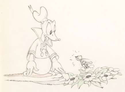 Moose Hunters Donald Duck Animation Drawing (Walt Disney, 1937).  Donald has an encounter with an angry bee in - | Heritage