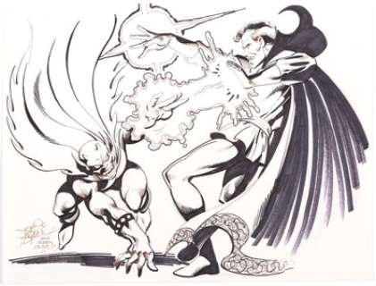 John Byrne and Terry Austin - The Demon and Doctor Strange Illustration Original Art (c. 1980-90s). A magical - | Heritage