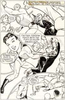 Pierce Rice and Arthur Cazeneuve Speed Comics #14 Story Page 7 Original Art (Harvey, 1941). No guns for Captain - | Heritage