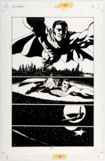 John McCrea and Gary Leach Hitman #34 Page 21 Original Art (DC, 1999). Beautiful sequence featuring Superman in - | Heritage
