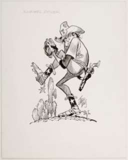 Jack Davis Texas Rangers Baseball Illustration Original Art (Hot Shots, c. 1988-1992). Given the time period, - | Heritage