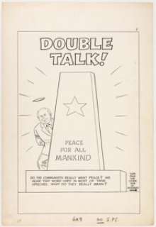 C.C. Beck (attributed) Double Talk! Set of 2 Splash Pages Original Art (Christian Anti-Communist Crusade, - | Heritage