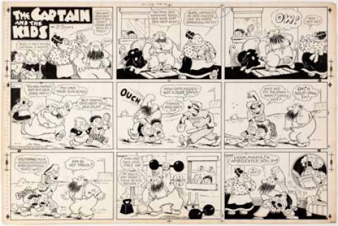 Rudolph Dirks The Captain and the Kids Sunday Comic Strip Original Art dated 9-12-48 (United Features Syndicate, 1... | Heritage