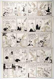 Ralph Heimdahl and Al Stoffel Bugs Bunny Consecutive Daily Comic Strip Original Art Group of 5 (Warner Bros., -
