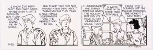 Jim Keefe Sally Forth Daily Comic Strip Original Art dated 11-23-17 (King Features, 2017).... | Heritage