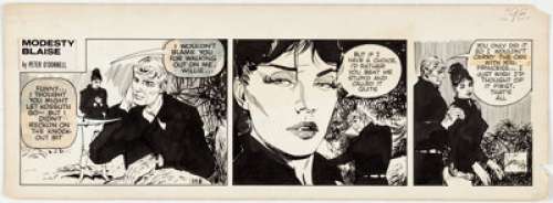 Jim Holdaway Modesty Blaise Daily Comic Strip Original Art No. 198 (London Times Mirror, 1964).... | Heritage