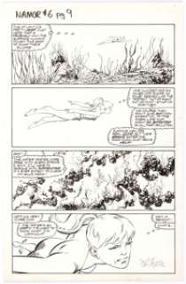 John Byrne Namor, the Sub-Mariner #6 Story Page 9 Original Art and Production Material Group of 2 (Marvel, 1990).... (Total: 2 Original Art) | Heritage
