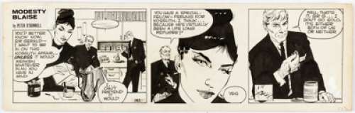 Jim Holdaway Modesty Blaise Daily Comic Strip #132 Original Art (London Times Mirror, 1963).... | Heritage