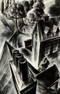 Lynd Ward Ominous Rooftop Scene Original Art (c. 1930s, Year).... | Heritage